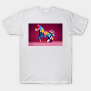 Colorful pony , origami horse design T-Shirt